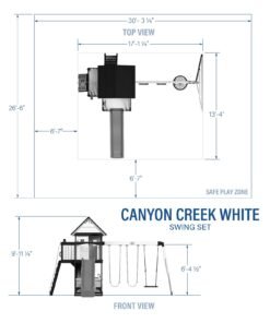 Alternative view of Canyon Creek Swing Set – White