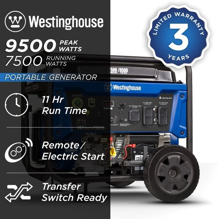 Westinghouse WGen7500c 9500 Peak Watt Portable Generators - Image 5