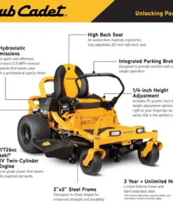 Alternative view of Cub Cadet Ultima ZT1 50″ Zero-Turn Riding Lawn Mower – Power, Precision & Comforts.