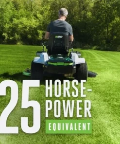Alternative view of EGO Power+ Electric Riding Lawn Mower, 52″ Deck with Zero Turn Radius, Includes (6) 56V 12.0Ah Batteries and Chargers – ZT5207L