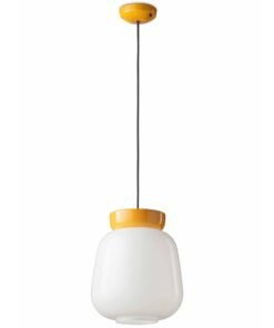 Alternative view of Corcovado Pendant - Giallo Ceramic & Bianco Latte Glass