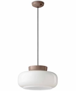 Alternative view of Maracana Pendant - Moka Ceramic & Bianco Latte Glass