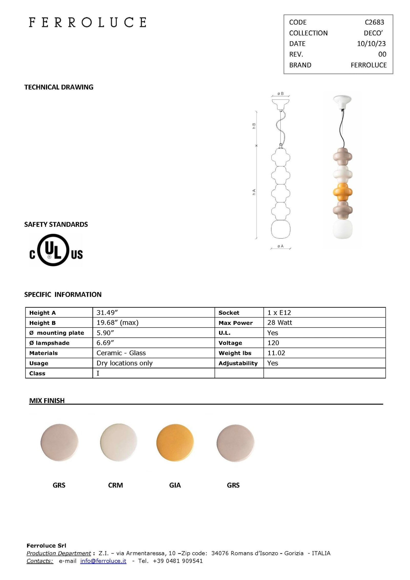 Copacabana Pendant - Mix with Moka (C2683-C2685) - Image 4