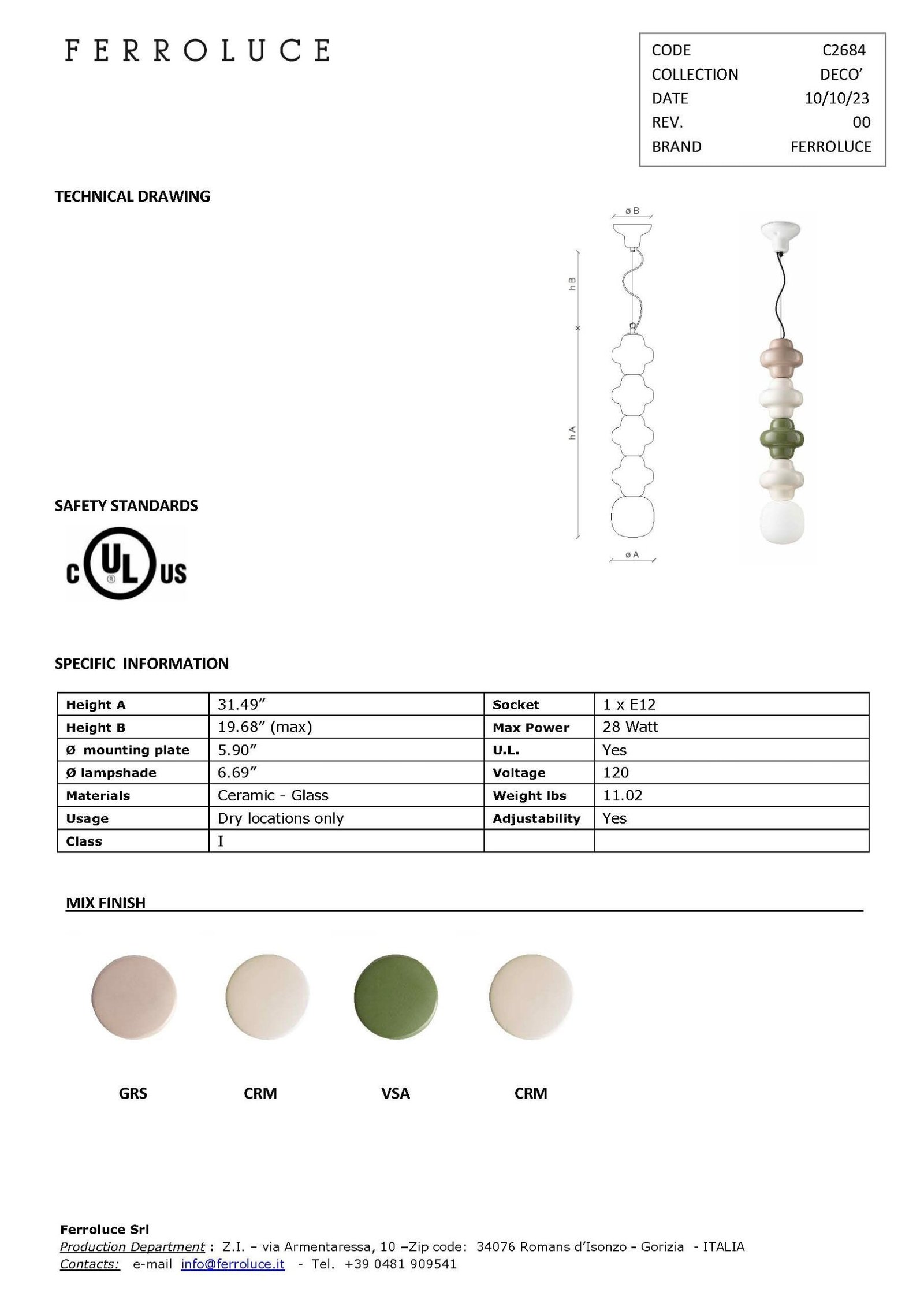 Copacabana Pendant - Mix with Moka (C2683-C2685) - Image 5