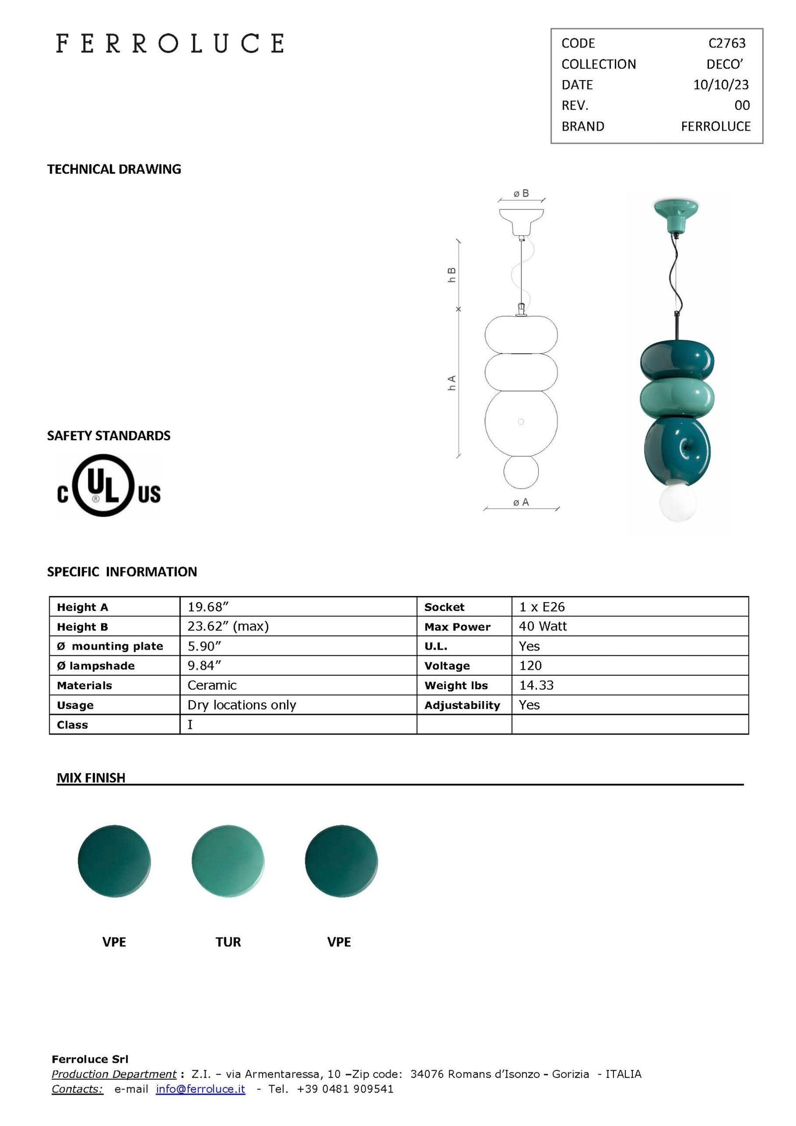 Bumbum Pendant - Arancio Poke (C2753-63) - Image 4