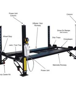 Alternative view of FP8K DX XLT 8,000lb 4 Post Lift – Extra Long/Talls