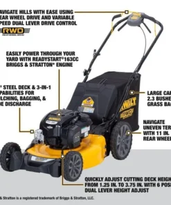 Alternative view of DEWALT 21″ 163cc Self-Propelled Lawn Mowers