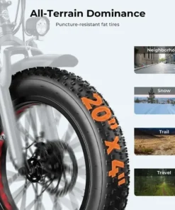 Alternative view of Heybike Fat Tire Mountain Electric Bikes, 1200 W, 45 Miles, 1~3 Pedal Assist, Greys