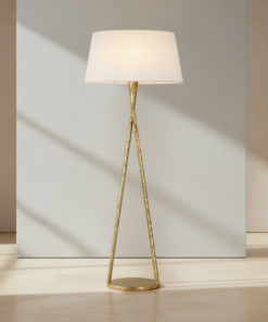 Cesta 60-Inch LED Sculpted Floor Lamp in Gilded Iron