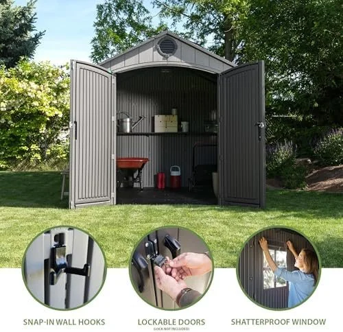 Lifetime Outdoor Storage Shed, 8 x 10 Foot, Grays - Image 2
