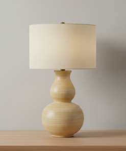 Honorine 27-Inch Ceramic Table Lamp in Mustard
