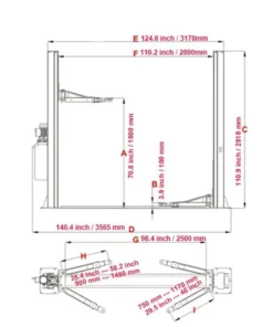 Alternative view of KATOOL KT-H105 Two Post Vehicles Lift 10,000 lbs Capacity