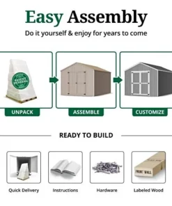 Alternative view of Little Cottage Co. Pre-Cut 12×12 Value Gable Shed Kits