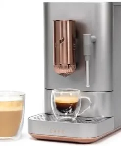 Café Affetto Automatic Espresso Machine + Milk Frother | Built-In & Adjustable Espresso Bean Grinders | One-Touch Brew in 90 Seconds | Steel Silver, 1.2 Liter, (C7CEBBS2RS3)
