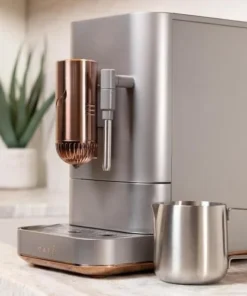 Café Affetto Automatic Espresso Machine + Milk Frother | Built-In & Adjustable Espresso Bean Grinders | One-Touch Brew in 90 Seconds | Steel Silver, 1.2 Liter, (C7CEBBS2RS3) - Image 5