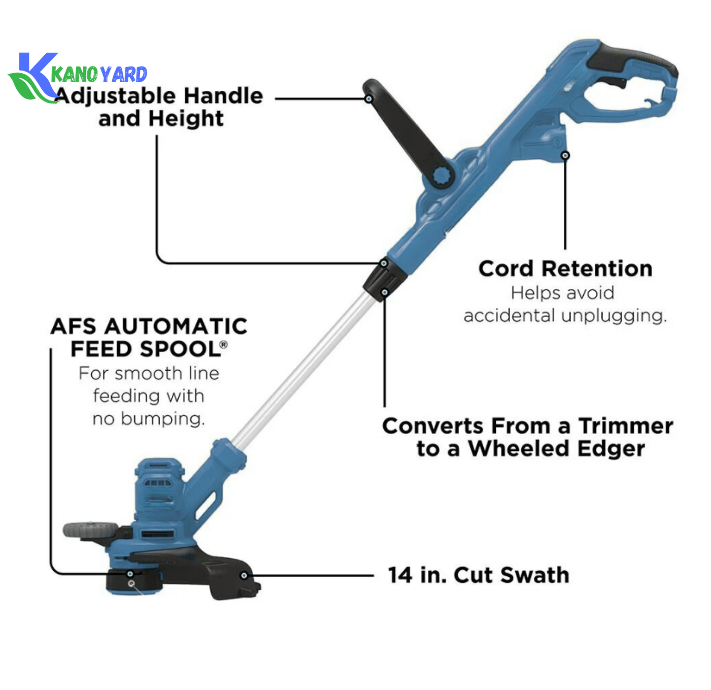 Kanoyard 14-Inch 6.5-Amp String Grass Trimmer - Image 3