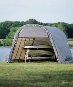 Alternative view of ShelterCoat Custom Round Wind and Snow Rated Shelter, 12 ft. x 20 ft. x 8 ft. Standard PE 9 oz. Grays