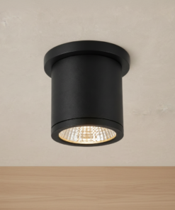 Nordic 4-Inch 10W Outdoor LED Cylinder Ceiling Mount in Black