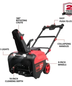 Alternative view of PowerSmart 80V 21″ Cordless Snow Blower with 2 Batteries and Chargers