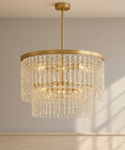 Rubina 30-Inch 12-Light LED Chandelier in Burnished Gold