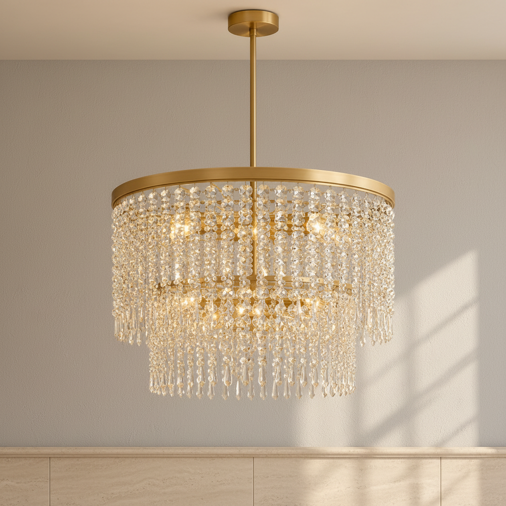Rubina 30-Inch 12-Light LED Chandelier in Burnished Gold