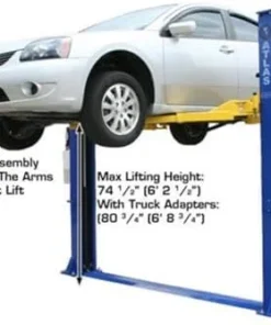 ATLAS Automotive Equipment 9KBPX 2-Post Lift/Hoist, Baseplate Style, 9’6″ Minimum Ceiling Height, 9,000lb Capacity, Symmetric Arms, Dual Hydraulic Chain Drives Cylinders, for Low Ceiling Home Use - Image 3