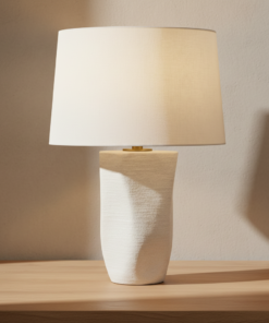 Zorin 23-Inch One Light Table Lamp in Ceramic Rippling Snow Glaze