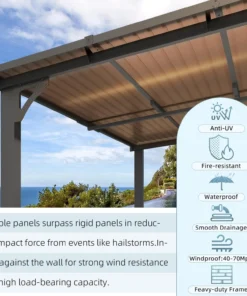 Aecojoy 14×12 ft Aluminum Pergola with Canopys - Image 3