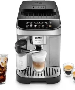 De’Longhi Magnifica Evo Automatic Espresso & Coffee Machine with Auto Milk Frother, Built-in Grinder & Auto-Clean Function – For Latte, Cappuccinos, Americano, Iced Coffee, ECAM29084SB , Silver